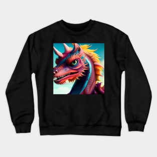 Pink and Rainbow Scaled Asian Dragon Crewneck Sweatshirt